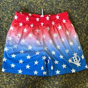 Red and Blue Star Patterned Shorts